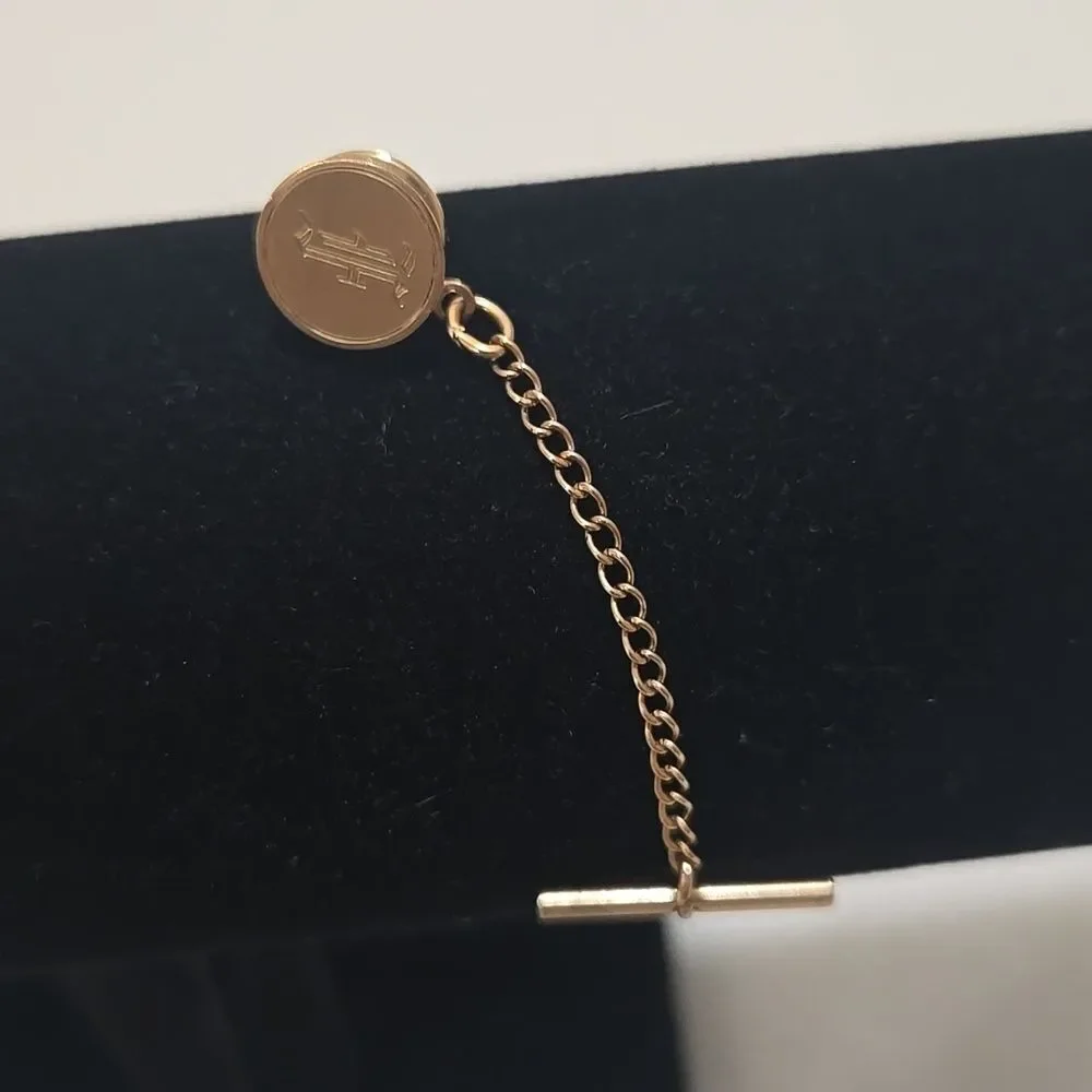 14k Gold Tie Tack with Monogram F